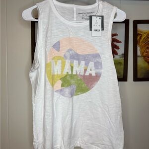 Grayson Threads White Tank with Pastel 'MAMA' Graphic